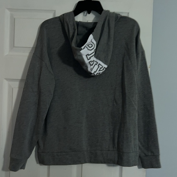 Victoria’s Secret Pink Nation Gray Hoodie Sweatshirt Top - Picture 5 of 11
